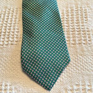 Roundtree & Yorke men’s green/orange/blue all silk tie made in USA